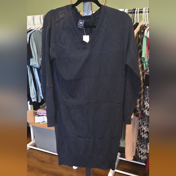 GAP Dresses & Skirts - GAP V-Neck Navy Blue Sweater Dress